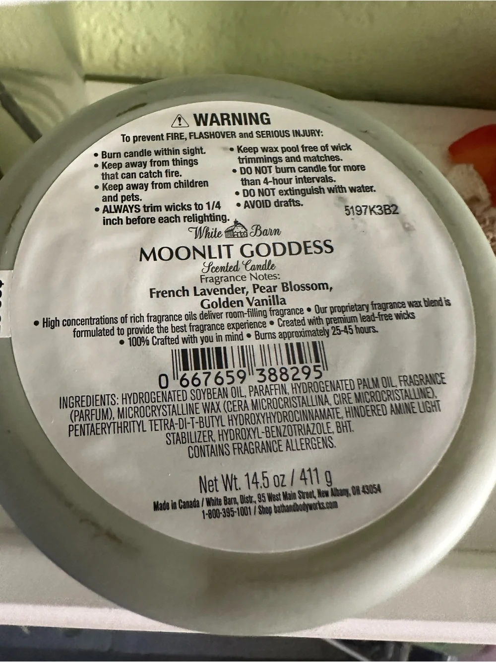 White Barn Moonlit Goddess Scented Candle - Green X2
